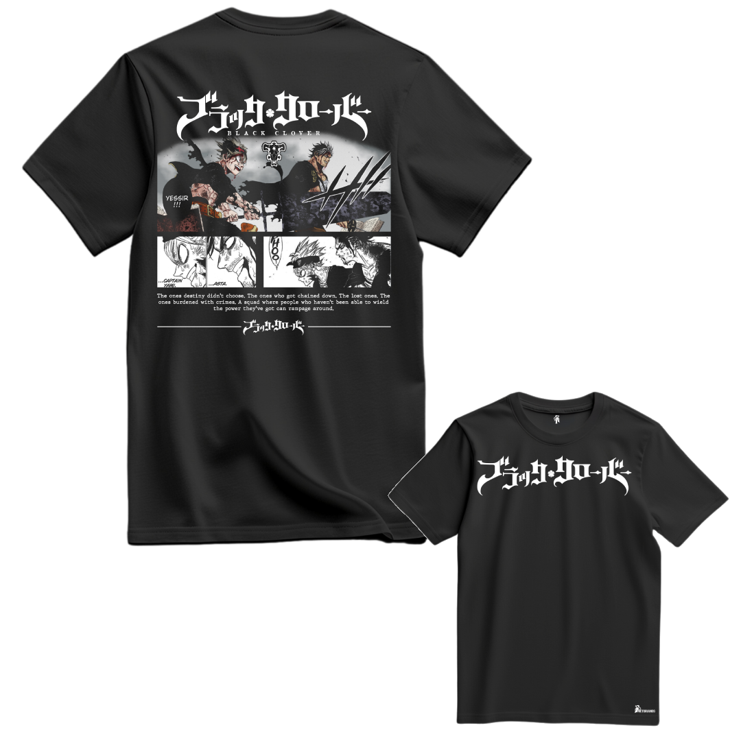 Playera Black Clover Frente y Espalda
