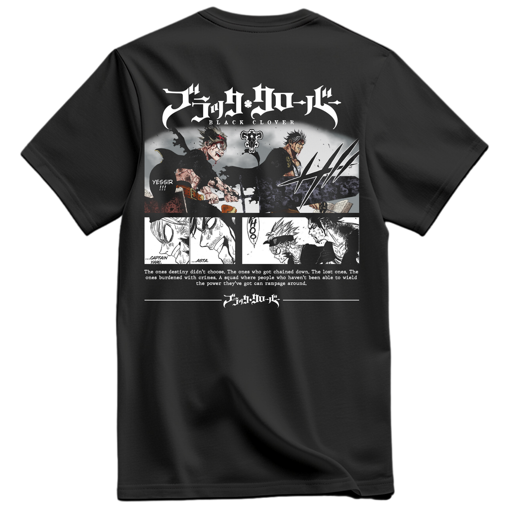 Playera Black Clover Frente y Espalda