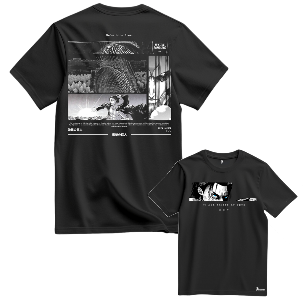 Playera Eren Retumbar Frontal y Espalda - Shingeki No Kyiojin