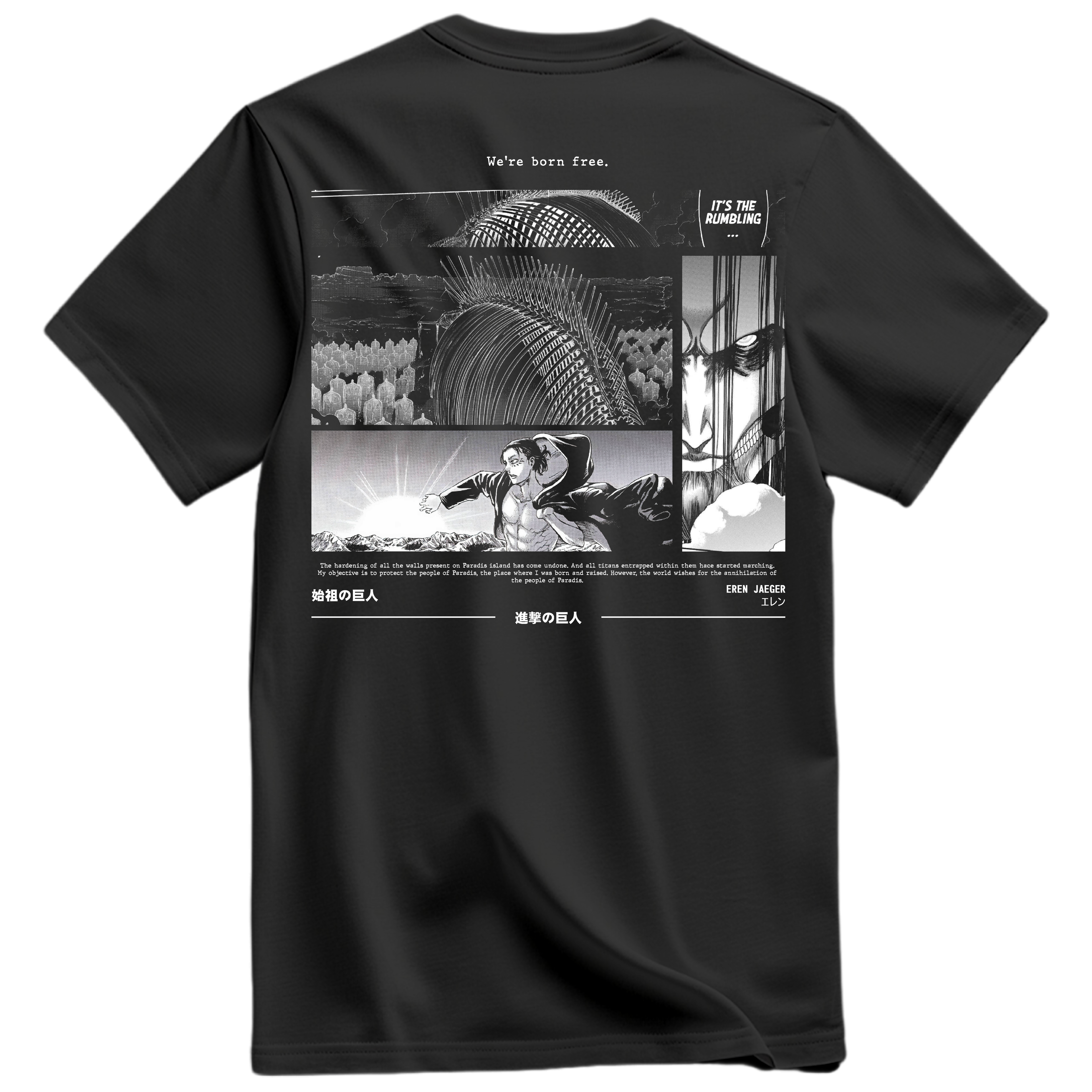 Playera Eren Retumbar Frontal y Espalda