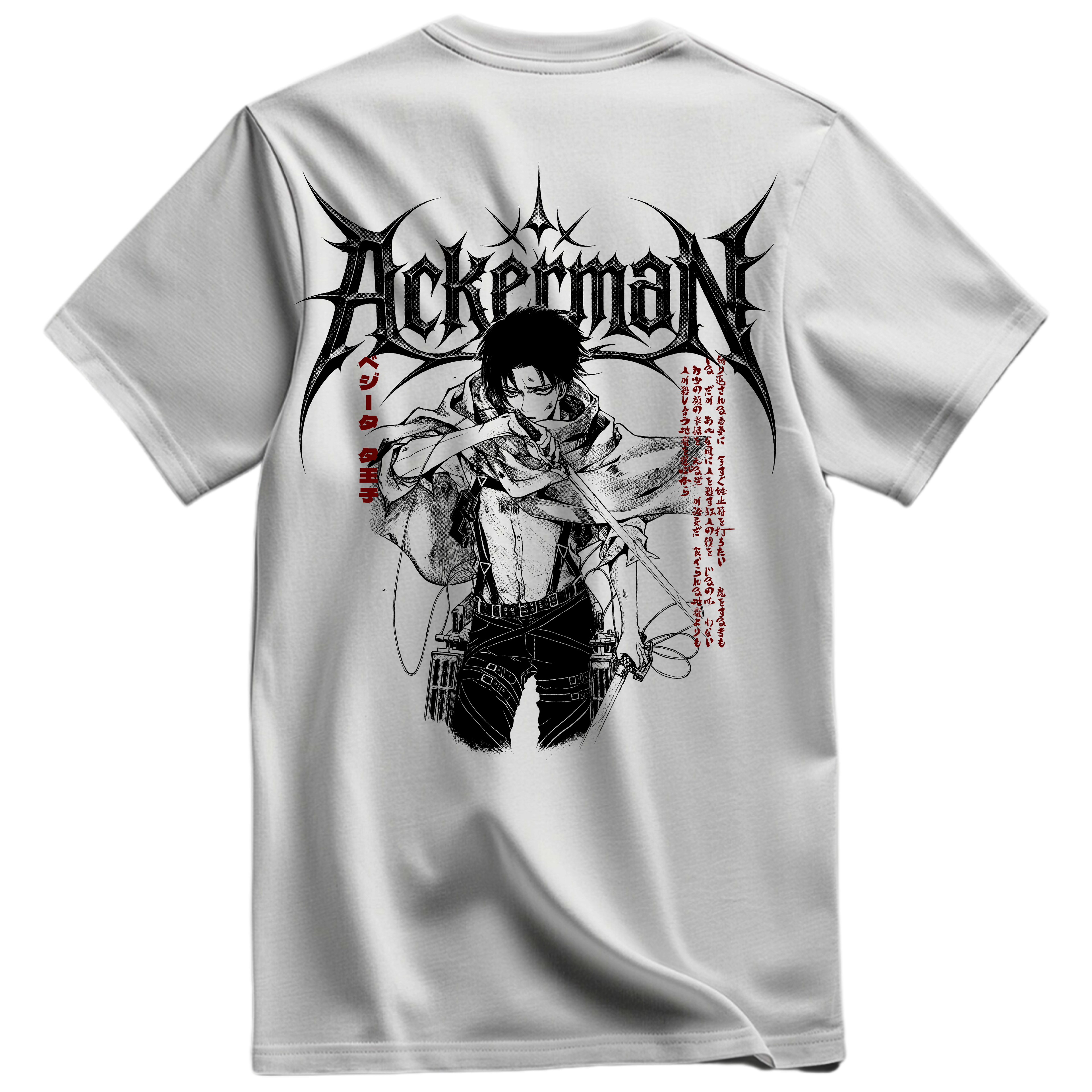 Playera Levi Ackerman Frente y Espalda - Shingeki No Kyojin