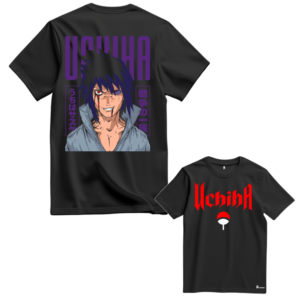 Playera Sasuke Frente y Espalda - Naruto
