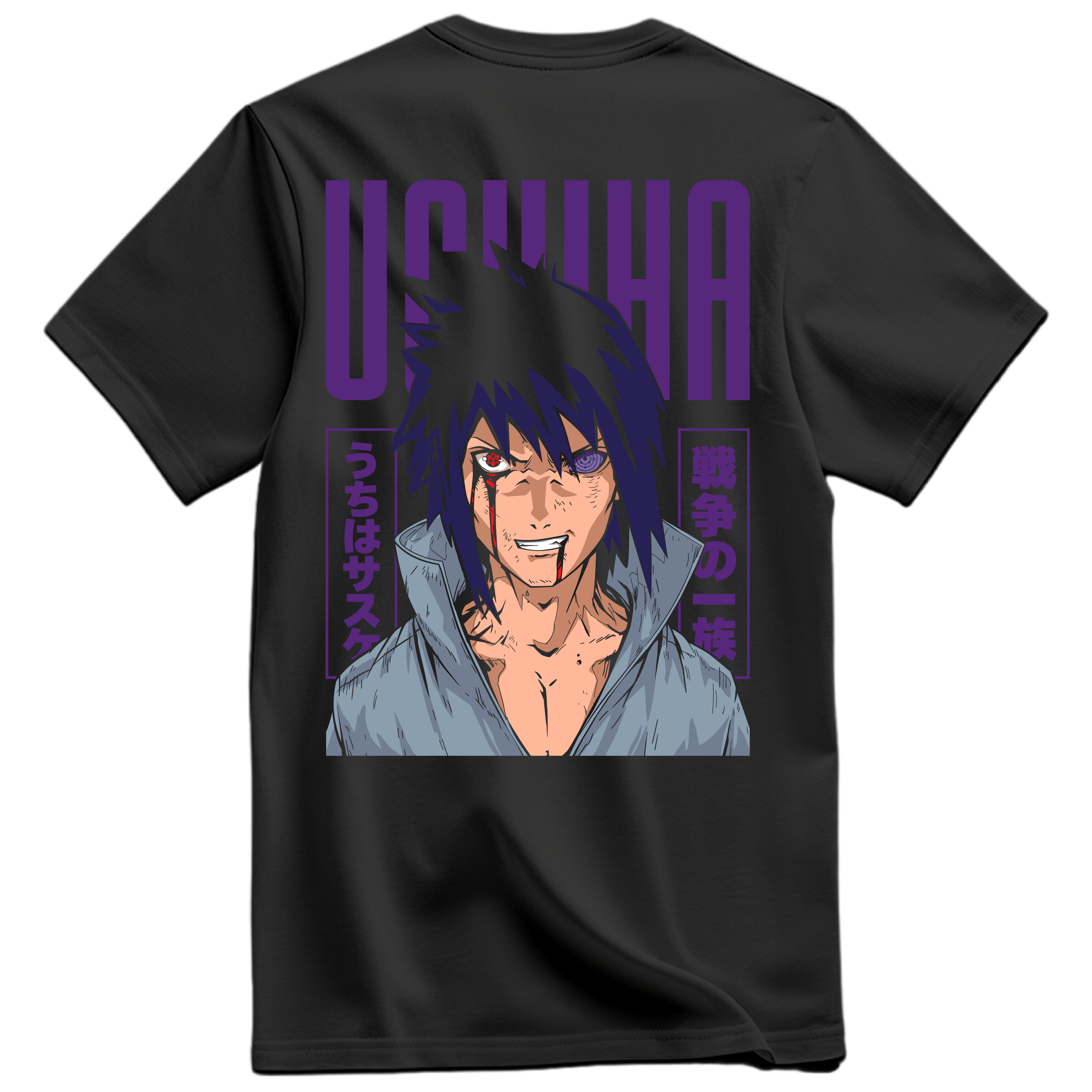Playera Sasuke Frente y Espalda