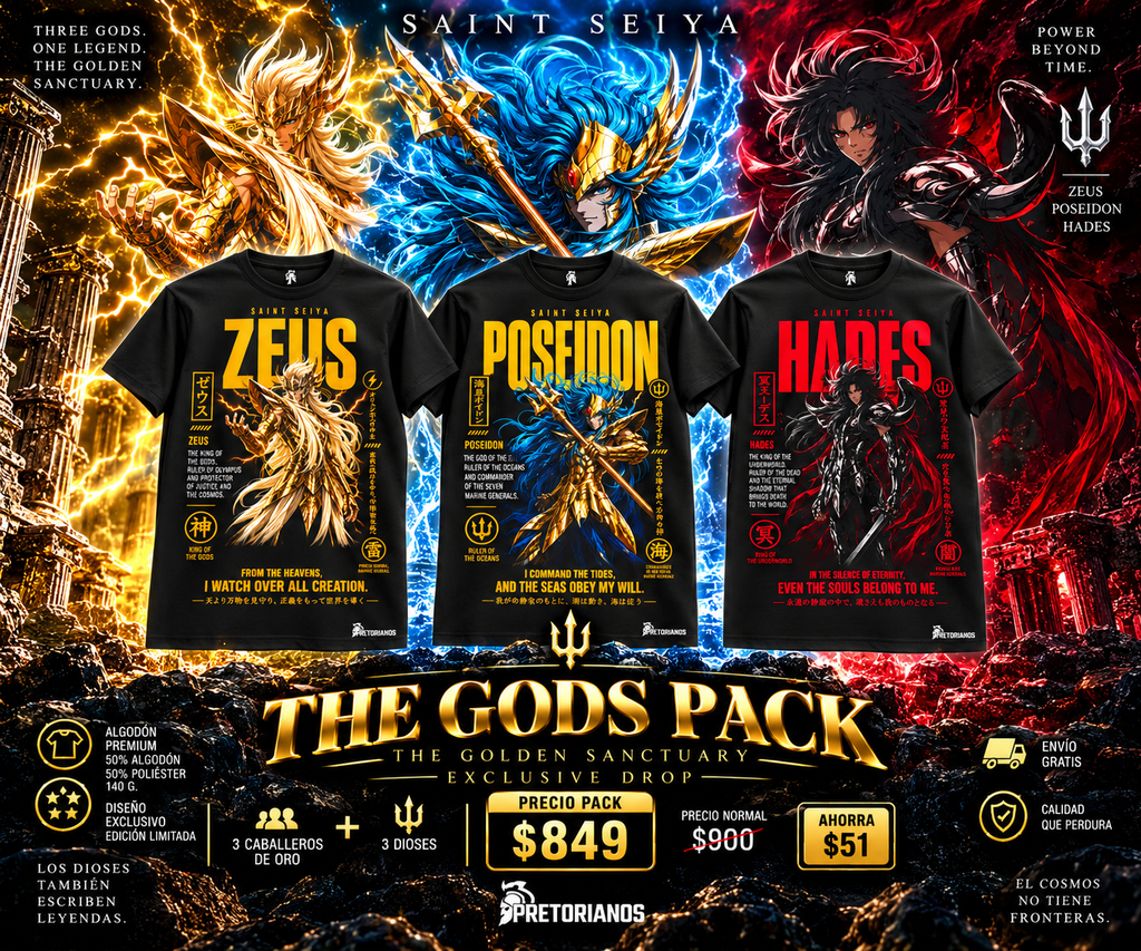 THE GODS PACK (3 Playeras)